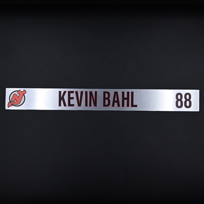 Kevin Bahl - New Jersey Devils - Locker Room Nameplate - 2020-21 NHL Season