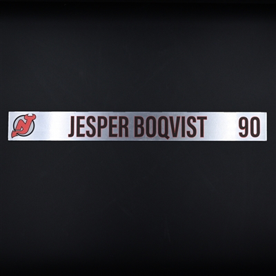 Jesper Boqvist - New Jersey Devils - Locker Room Nameplate - 2020-21 NHL Season