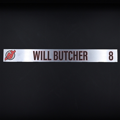 Will Butcher - New Jersey Devils - Locker Room Nameplate - 2020-21 NHL Season