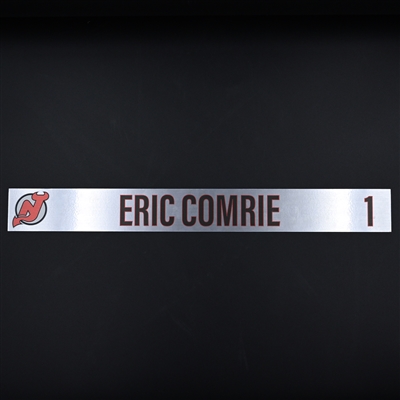 Eric Comrie - New Jersey Devils - Locker Room Nameplate - 2020-21 NHL Season
