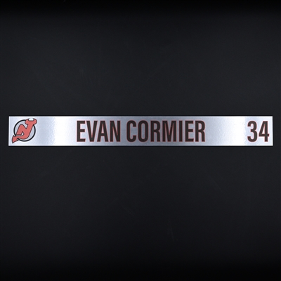 Evan Cormier - New Jersey Devils - Locker Room Nameplate - 2020-21 NHL Season