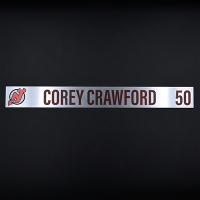Corey Crawford - New Jersey Devils - Locker Room Nameplate - 2020-21 NHL Season