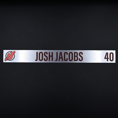 Josh Jacobs - New Jersey Devils - Locker Room Nameplate - 2020-21 NHL Season