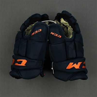 Connor McDavid - Edmonton Oilers - CCM Gloves - Worn March 3, 2021 through March 30, 2021 (9 Games, 3 Goals, 8 Assists) - Photo-Matched - 2020-21 NHL Season