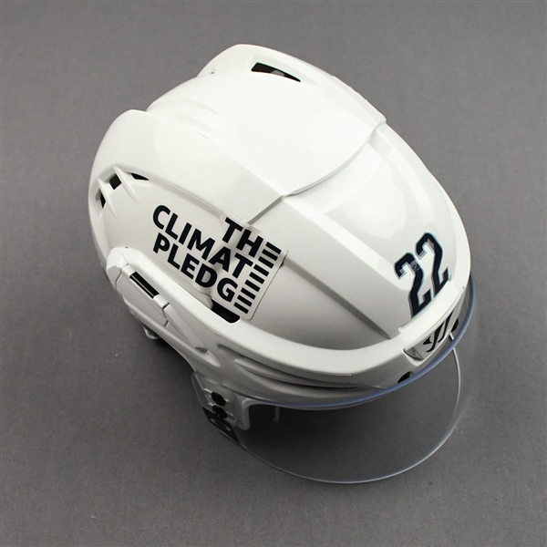 Mason Appleton - Game-Worn White Warrior Helmet - 2021-22 NHL Season