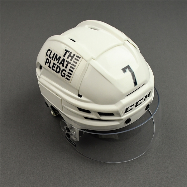 Jordan Eberle - Game-Worn White CCM Helmet - 2021-22 NHL Season