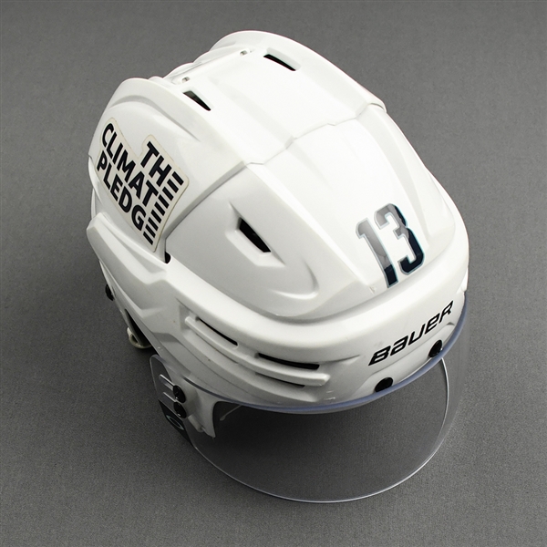 Brandon Tanev - Game-Worn White Bauer Helmet - 2021-22 NHL Season