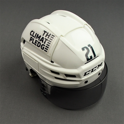 Alex Wennberg - Game-Worn White CCM Helmet - 2021-22 NHL Season