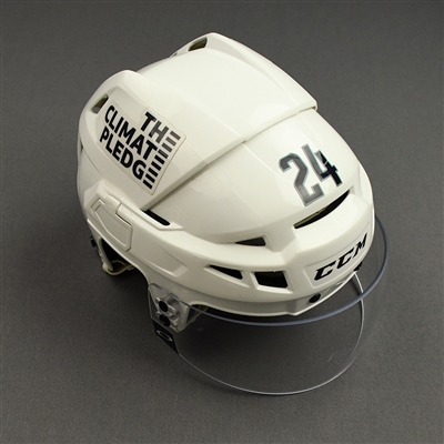 Jamie Oleksiak - Game-Worn White CCM Helmet - 2021-22 NHL Season