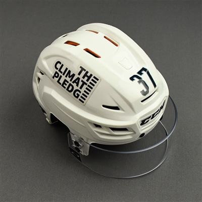 Yanni Gourde - Game-Worn White CCM Helmet - 2021-22 NHL Season