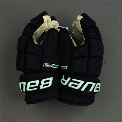 Adam Larsson - Game-Worn Bauer Pro Series Gloves - First Game In Seattle Kraken History - 2021-22 NHL Season