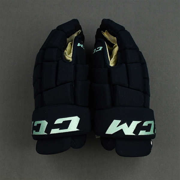 Jamie Oleksiak - Game-Worn CCM HG4RRP Gloves - First Game In Seattle Kraken History - 2021-22 NHL Season