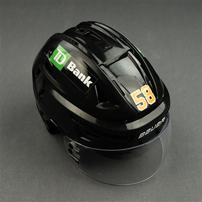 Urho Vaakanainen - Game-Worn Black Bauer Helmet - 2021-22 NHL Regular Season