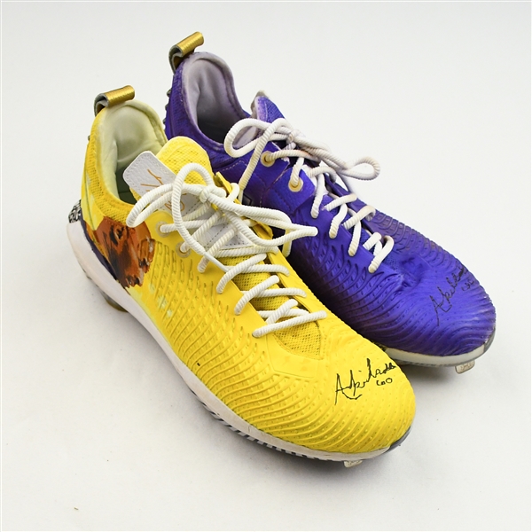 Akil Baddoo - Detroit Tigers - Under Armour - Mamba Mentality (Gold/Purple) - Autographed Cleats - Worn 9/30/21