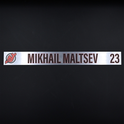 Mikhail Maltsev - New Jersey Devils - Locker Room Nameplate - 2020-21 NHL Season