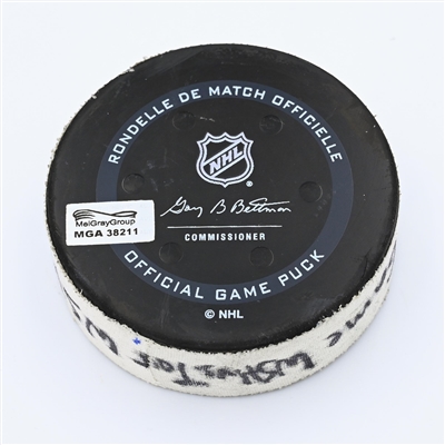 T.J. Oshie - Washington Capitals - Goal Puck - April 24, 2022 vs. Toronto Maple Leafs (Capitals Logo)  - 2021-22 NHL Season