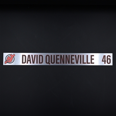 David Quenneville - New Jersey Devils - Locker Room Nameplate - 2020-21 NHL Season
