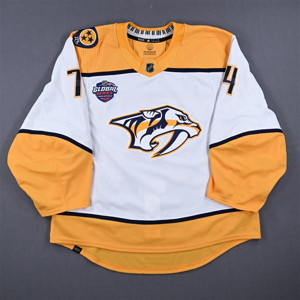 Juuse Saros - Game-Worn Global Series Jersey - Czech Republic - October 8, 2022 - 3rd Period - Back-Up Only