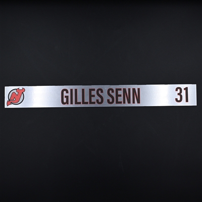 Gilles Senn - New Jersey Devils - Locker Room Nameplate - 2020-21 NHL Season