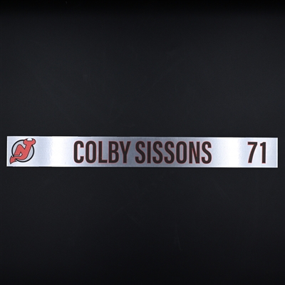 Colby Sissons - New Jersey Devils - Locker Room Nameplate - 2020-21 NHL Season