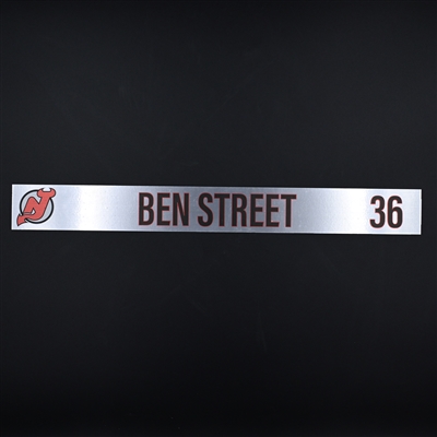 Ben Street - New Jersey Devils - Locker Room Nameplate - 2020-21 NHL Season