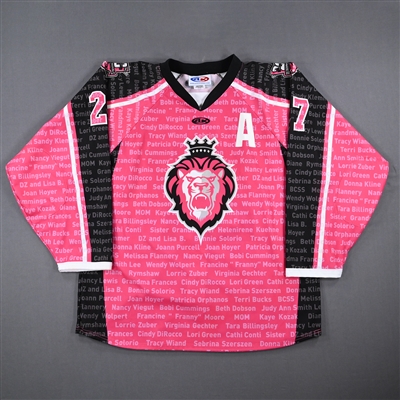 Joshue Winquist - Reading Royals - Game-Worn Pink Autographed Jersey w/A