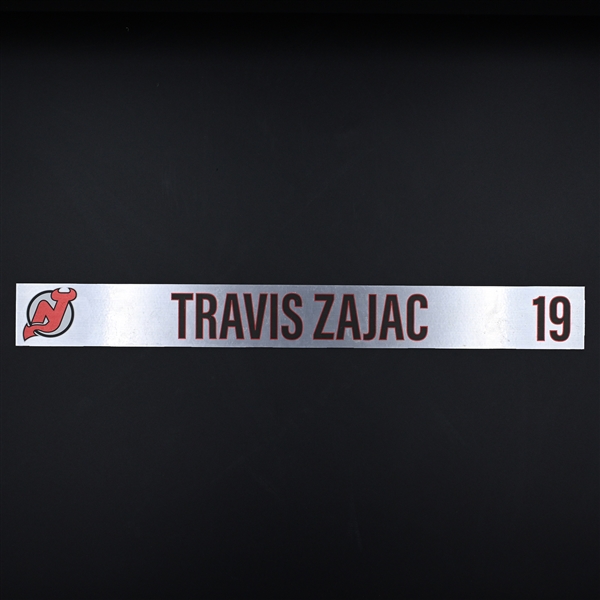 Travis Zajac - New Jersey Devils - Locker Room Nameplate - 2020-21 NHL Season