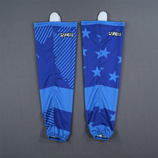 No Name Or Number Blank - Team United States - Game-Issued Blue Socks - 2023 PHF All-Star Showcase