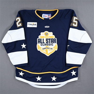 Bear Hughes - 2023 ECHL All-Star Classic - Eastern Conference - Game-Worn Autographed Blue Set 1 Jersey