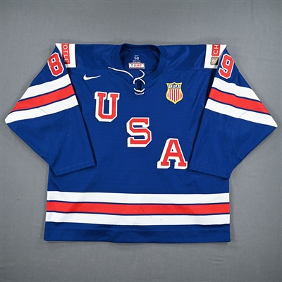 Matt  Knies - Blue Game-Worn Jersey - Team USA Hockey - 2022 IIHF World Junior Championship