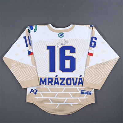 Katerina Mrazova - Team World - White All-Star Autographed Jersey w/C - Worn January 29, 2023 vs. Canada