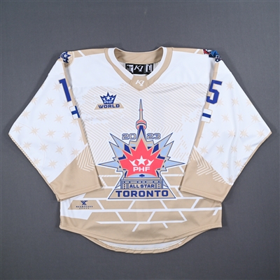 Minttu Tuominen - Team World - White All-Star Autographed Jersey - Worn January 29, 2023 vs. Canada