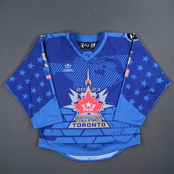 Sidney Morin - Team United States - Blue All-Star Autographed Jersey - Worn January 29, 2023 vs. Canada