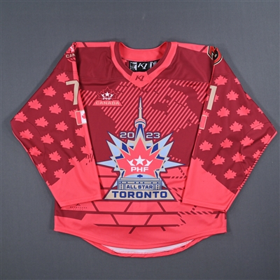 Saroya Tinker - Team Canada - Red All-Star Autographed Jersey - Worn January 29, 2023 vs. United States
