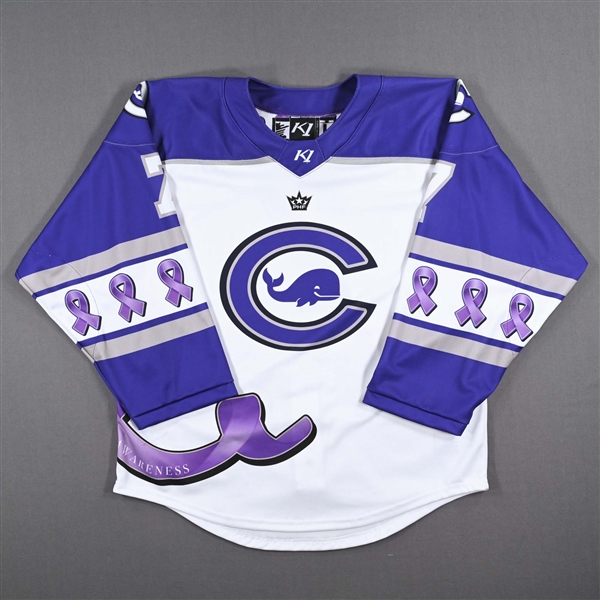No Name On Back (NNOB) - Connecticut Whale - Game-Issued Alzheimers Awareness Jersey - 2022-23 PHF Season