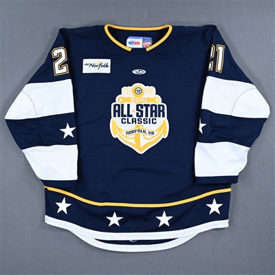 Collin Adams - 2023 ECHL All-Star Classic - Eastern Conference - Game-Worn Autographed Blue Set 2 Jersey