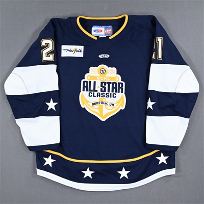 Collin Adams - 2023 ECHL All-Star Classic - Eastern Conference - Game-Worn Autographed Blue Set 1 Jersey