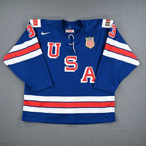 Sean Behrens - Blue Jersey, Pre-Tournament Only - Team USA Hockey - 2022 IIHF World Junior Championship