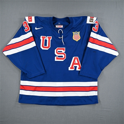 Sean Behrens - Blue Jersey, Pre-Tournament Only - Team USA Hockey - 2022 IIHF World Junior Championship
