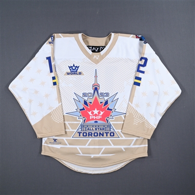 Ebba Berglund - Team World - White All-Star Autographed Jersey - Worn January 29, 2023 vs. Canada