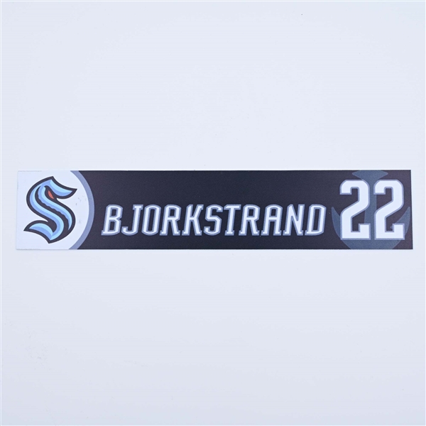Oliver Bjorkstrand - Seattle Kraken - Locker Room Nameplate - 2022-23 NHL Season