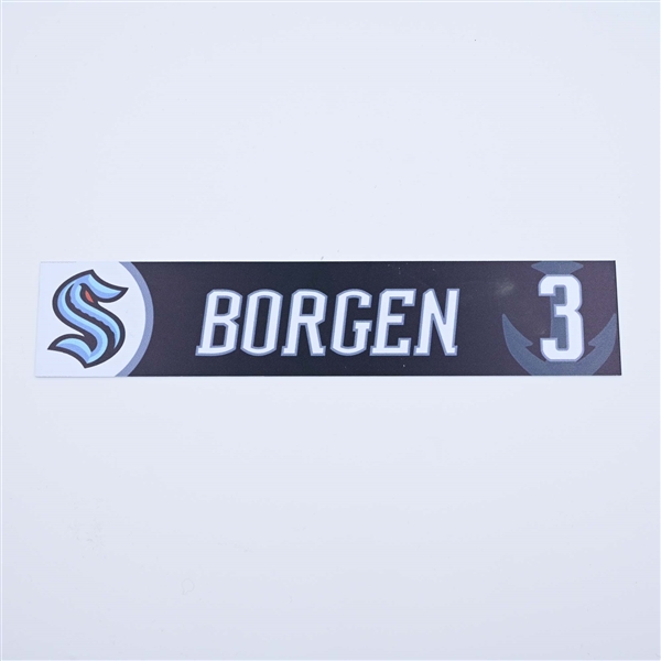 Will Borgen - Seattle Kraken - Locker Room Nameplate - 2022-23 NHL Season