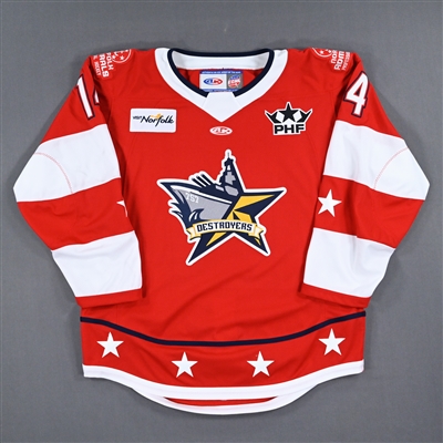 Sydney Brodt - 2023 ECHL All-Star Classic - Destroyers Game-Worn Autographed Red Set 1 Jersey