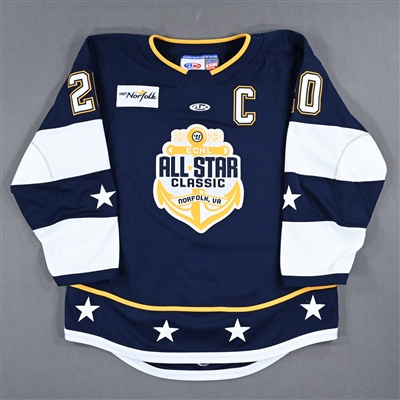Michael Brodzinski - 2023 ECHL All-Star Classic - Eastern Conference Game-Worn Autographed Blue Set 1 w/C Jersey
