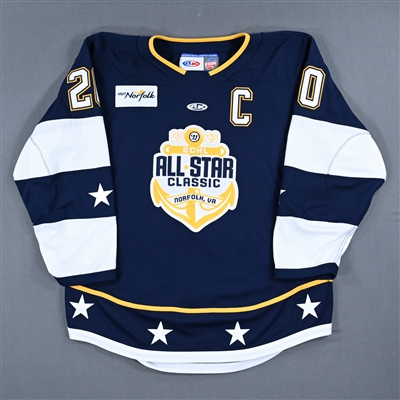 Michael Brodzinski - 2023 ECHL All-Star Classic - Eastern Conference - Game-Worn Autographed Blue Set 2 Jersey