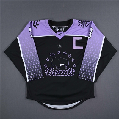 Amy Budde - Buffalo Beauts - Game-Issued Hockey Fights Cancer Jersey w/C - January 7, 2023 vs. Minnesota Whitecaps