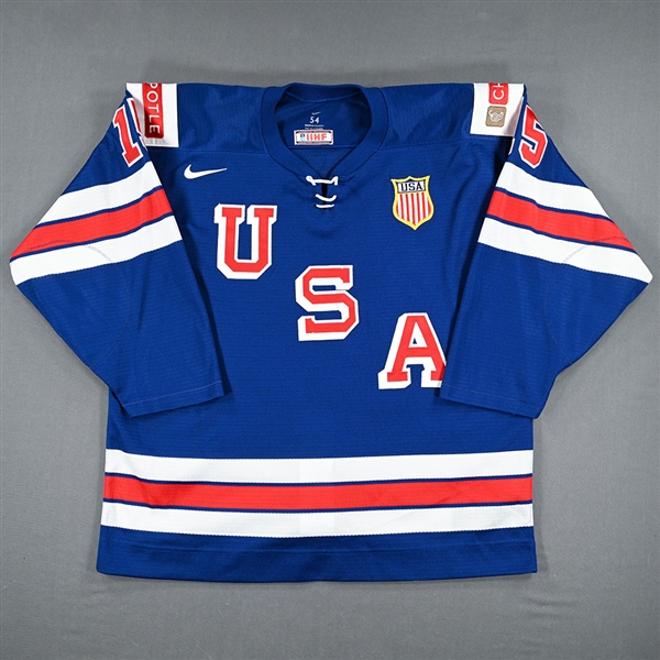 Matt  Coronato - Blue Game-Worn Jersey - Team USA Hockey - 2022 IIHF World Junior Championship