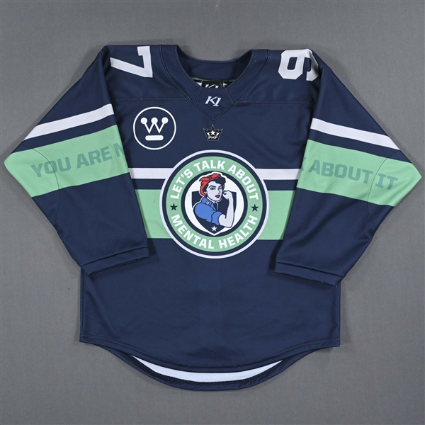 Catherine Crawley - Game-Worn Mental Health Awareness Autographed Jersey - Worn January 14 and 15, 2023