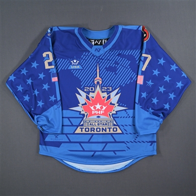 Shiann Darkangelo - Team United States - Blue All-Star Autographed Jersey - Worn January 29, 2023 vs. Canada