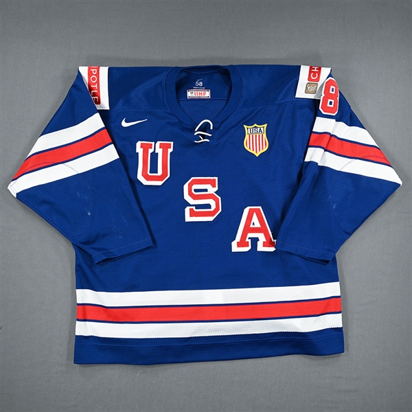 Riley Duran - Blue Game-Worn Jersey - Team USA Hockey - 2022 IIHF World Junior Championship